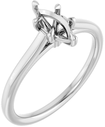 Sužadėtuvių Žiedas „Claw-Pong“ 14k white gold Marquise 8mm x 4mm (1)