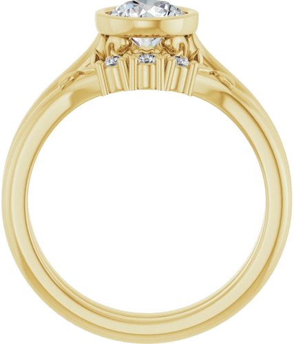 14K Yellow 6 mm Round Solitaire Engagement Ring Mounting (7)