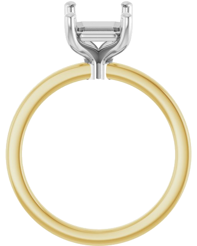 Sužadėtuvių Žiedas „Solitaire“ 14k yellow/white gold Emerald 10mm x 7mm (2)