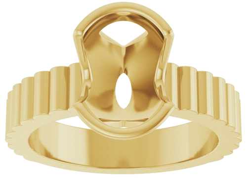 Sužadėtuvių Žiedas „Half-Bezel Solitaire“ 14k yellow gold Oval 10mm x 8mm (3)