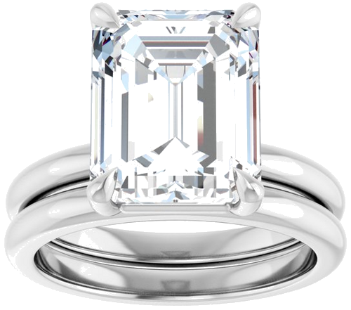Sužadėtuvių Žiedas „Claw-Prong“ 14k white gold Emerald 11mm x 9mm (8)