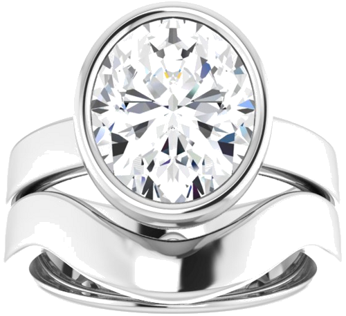 Sužadėtuvių Žiedas „Solitaire“ 585 Baltojo Aukso Oval 11mm x 9mm (8)