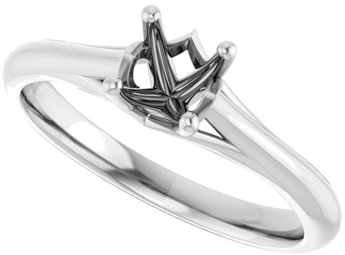 Sužadėtuvių Žiedas „Solitaire“ 585 Baltojo Aukso Round 5.2mm (5)