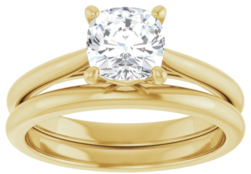 14K Yellow 6 mm Cushion Solitaire Engagement Ring Mounting (8)