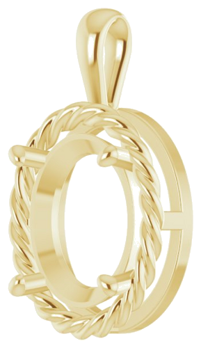 Pakabukas „Rope“ 585 Geltonojo Aukso Oval 12mm x 10mm (2)