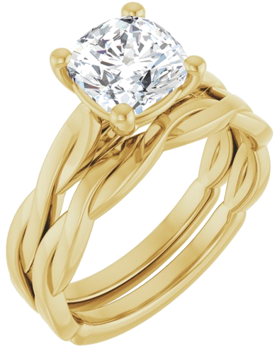 Sužadėtuvių Žiedas „Infinity-Inspired“ 14k yellow gold Cushion 7mm (6)