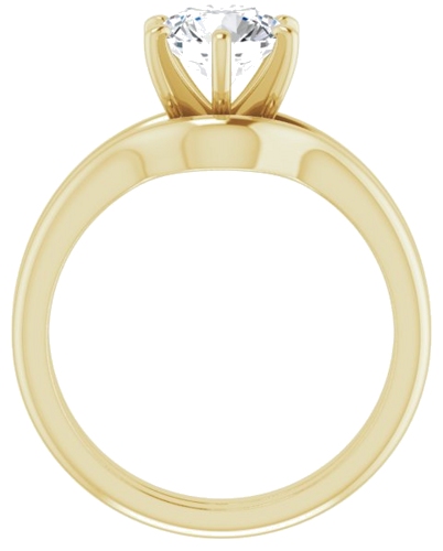 14K Yellow  7 mm Round Solitaire Engagement Ring Mounting (7)