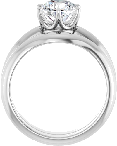 Sužadėtuvių Žiedas „Solitaire Crown-Inspired“ 14k white gold Round 7.4mm (7)