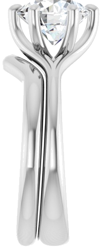 14K White 8 mm Round Engagement Ring Mounting (9)