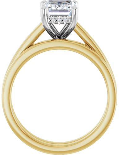Sužadėtuvių Žiedas „Hidden Halo-Style“ 14k yellow/white gold Emerald 8mm x 6mm (7)