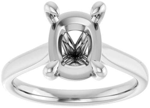 Sužadėtuvių Žiedas „Claw-Prong Solitaire“ 14k white gold Elongated Cushion 10mm x 8mm (3)