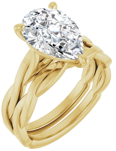 Sužadėtuvių Žiedas „Infinity-Inspired“ 14k yellow gold Pear 12mm x 8mm (6)