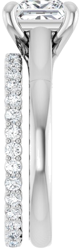 Sužadėtuvių Žiedas „Solitaire“ 585 Baltojo Aukso Square 6.5mm (9)