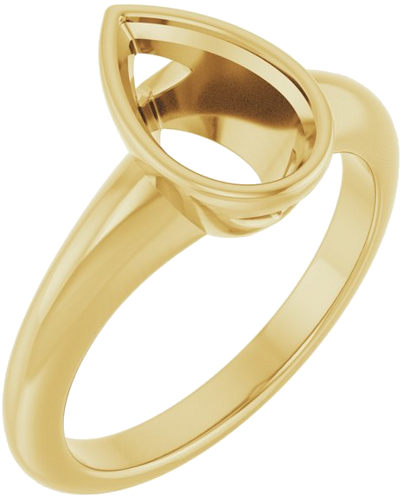 Sužadėtuvių Žiedas „Bezel-Set Solitaire“ 14k yellow gold Pear 10mm x 6mm (1)