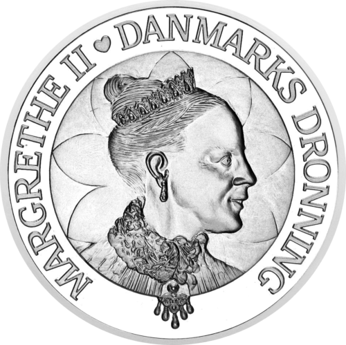 200 kronų Karalienės 60-metis 2000 Danijos karalystė sidabrinė moneta (2)