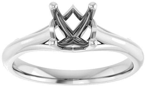 14K White 6.5 mm Round Solitaire Engagement Ring Mounting (3)