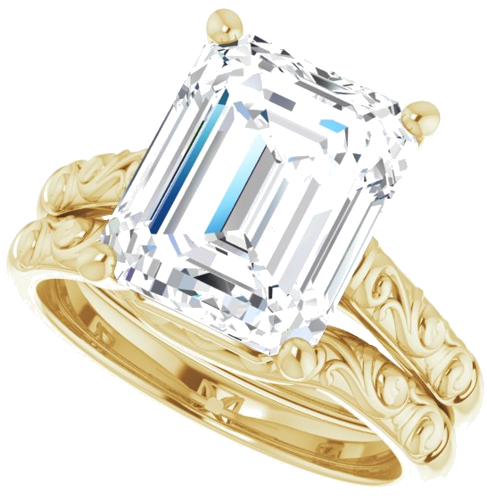 Sužadėtuvių Žiedas „Solitaire“ 10k yellow gold Emerald 11mm x 9mm (10)