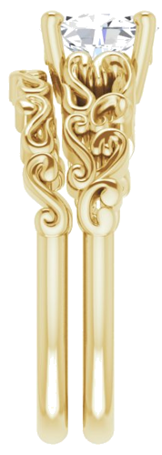 Sužadėtuvių Žiedas „Solitaire Sculptural“ 14k yellow gold Oval 7mm x 5mm (9)