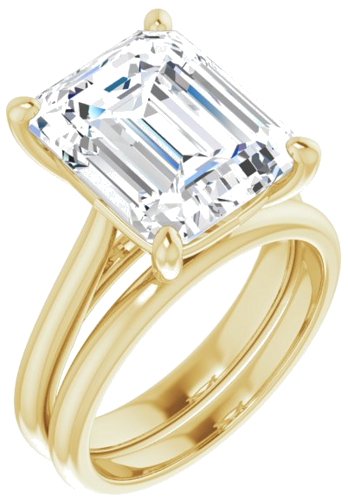 Sužadėtuvių Žiedas „Solitaire“ 14k yellow gold Emerald 12mm x 10mm (6)