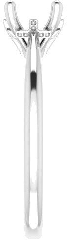 14K White 6.5 mm Round Hidden Cross Solitaire Engagement Ring Mounting (4)