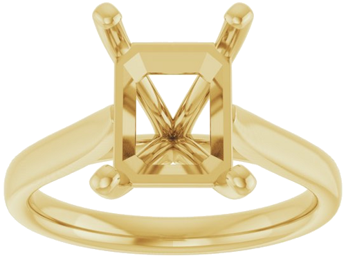Sužadėtuvių Žiedas 10k yellow gold Emerald 10mm x 8mm (3)