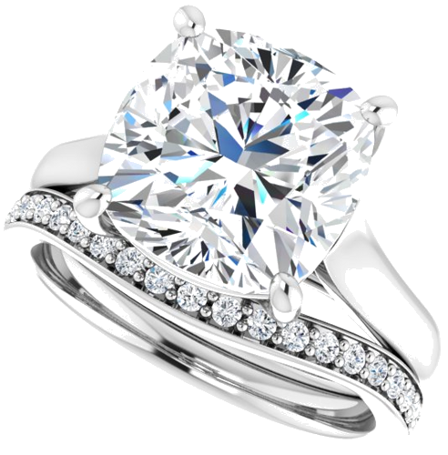 Sužadėtuvių Žiedas „Solitaire“ 950 Platinos Cushion 10mm (10)