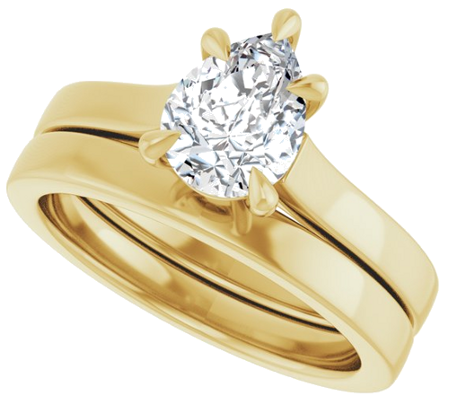 Sužadėtuvių Žiedas „Claw-Prong“ 14k yellow gold Pear 8mm x 6mm (10)