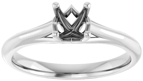 14K White 5.2 mm Round Solitaire Engagement Ring Mounting (3)