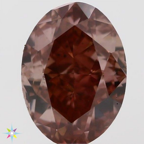 0.56 carat Fancy Deep Brownish Orangey Pink-SI1 Natūralus Oval Deimantas (1)