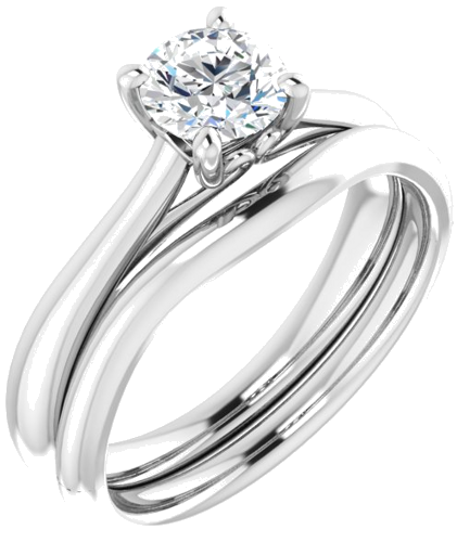 Platinum  5.5 mm Round Solitaire Engagement Ring Mounting (6)