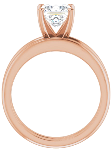 Sužadėtuvių Žiedas „Solitaire“ 585 Rožinis Aukso Square 6mm (7)