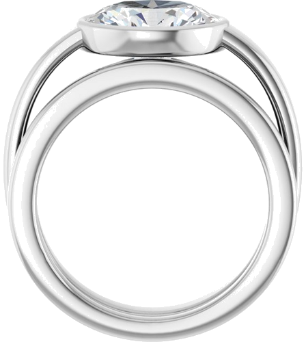 Sužadėtuvių Žiedas „Bezel-Set Solitaire“ 14k white gold Oval 10mm x 8mm (7)
