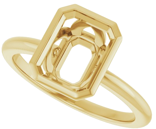 Sužadėtuvių Žiedas „Bezel-Set“ 14k yellow gold Emerald 8.5mm x 6.5mm (5)