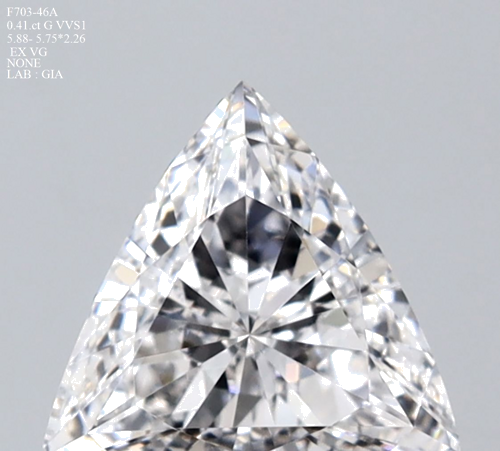 0.41 carat G-VVS1 Natūralus Triangular Deimantas (1)