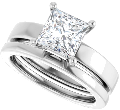 Sužadėtuvių Žiedas 950 Platinos Square 6.5mm (10)