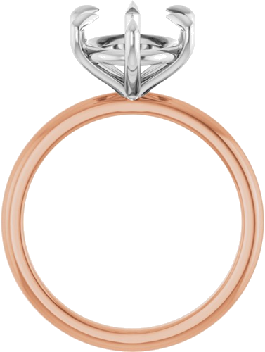 Sužadėtuvių Žiedas „Claw-Prong“ 14k rose/white gold Oval 11mm x 9mm (2)