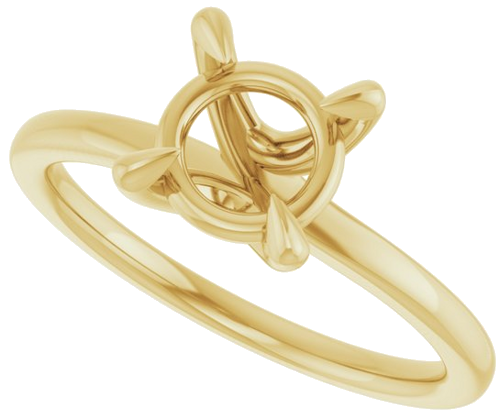 Sužadėtuvių Žiedas 14k yellow gold Round 7mm (5)