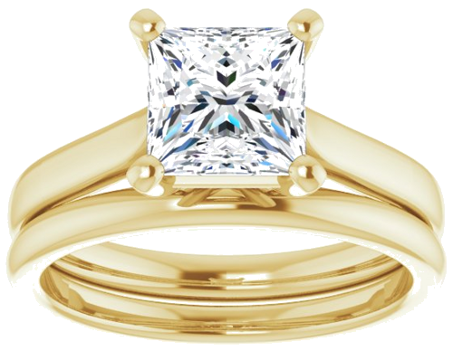 14K Yellow 6.5 mm Square Engagement Ring Mounting (8)