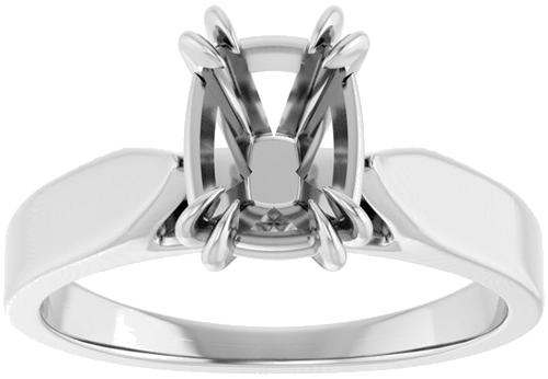 Sužadėtuvių Žiedas „Double Claw-Prong Solitaire“ 14k white gold Elongated Cushion 8mm x 6mm (3)