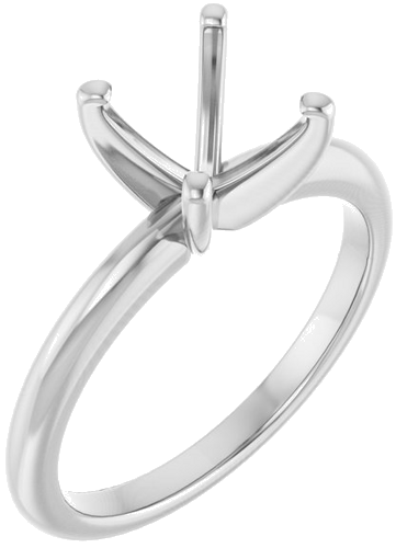 10K White  8 mm Round Solitaire Engagement Ring Mounting (1)