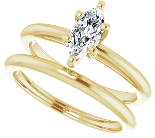Sužadėtuvių Žiedas „Solitaire“ 585 Geltonojo Aukso Marquise 8mm x 4mm (10)