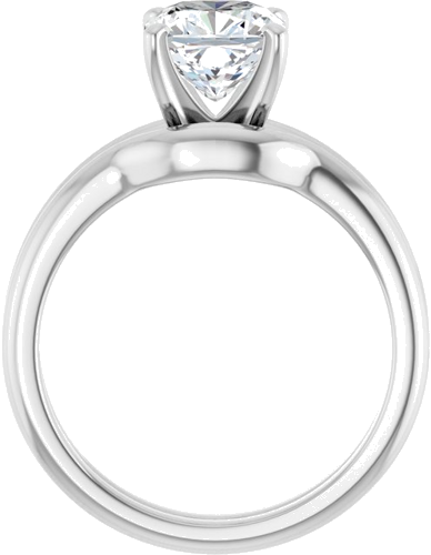 14K White  7x7 mm Cushion Solitaire Engagement Ring Mounting (7)