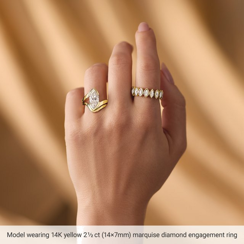 Sužadėtuvių Žiedas „Half-Bezel Solitaire“ 14k yellow gold Marquise 10mm x 5mm (11)