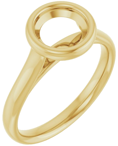 14K Yellow  7 mm Round Solitaire Engagement Ring Mounting (1)