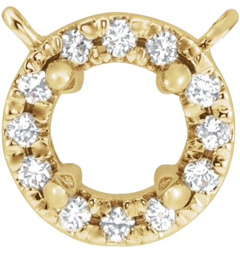 Pakabukas „French-Set Halo-Style“ 14k yellow gold Round 5mm (1)