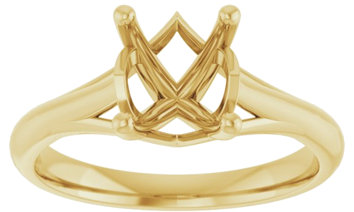 14K Yellow 9x7 mm Oval Solitaire Engagement Ring Mounting (3)
