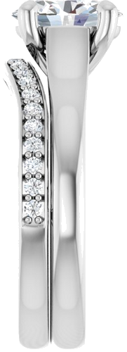 14K White 8x6 mm Oval Solitaire Engagement Ring Mounting (9)