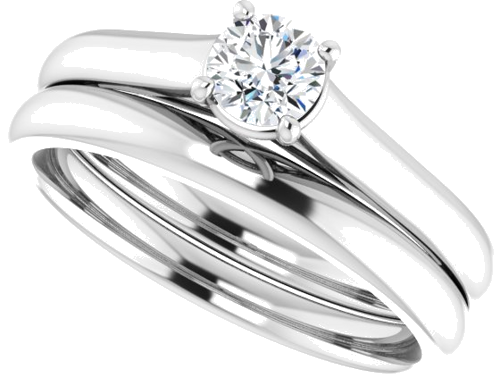 Sužadėtuvių Žiedas „Solitaire“ 14k white gold Round 4.4mm (10)