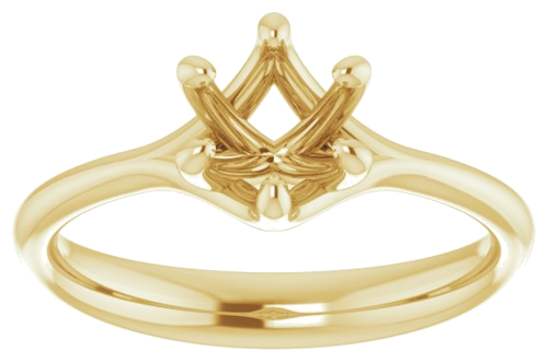 10K Yellow 6 mm Round Engagement Ring Mounting (3)