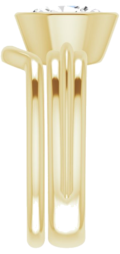 Sužadėtuvių Žiedas „Bezel-Set Solitaire“ 585 Geltonojo Aukso Oval 9mm x 7mm (9)